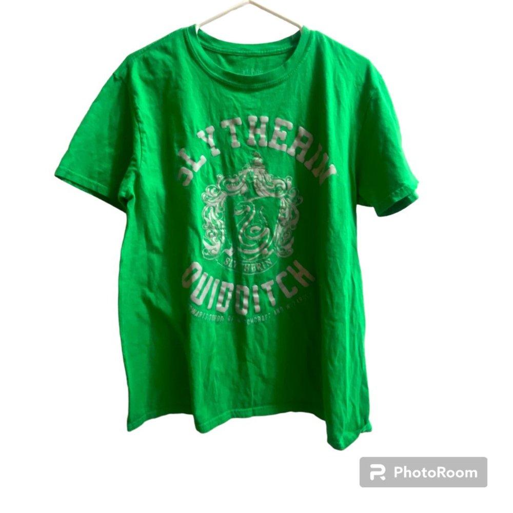 Harry Potter Slytherin Quidditch Green Short Sleeve Graphic Tee Large‎
